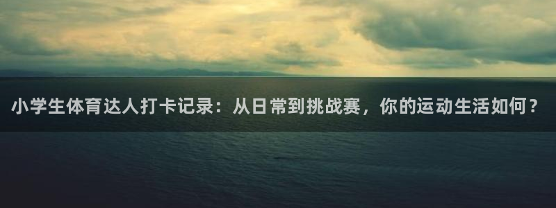 球王会体育：小学生体育达人打卡记录：从日常到挑战赛，你的运动生活如何？